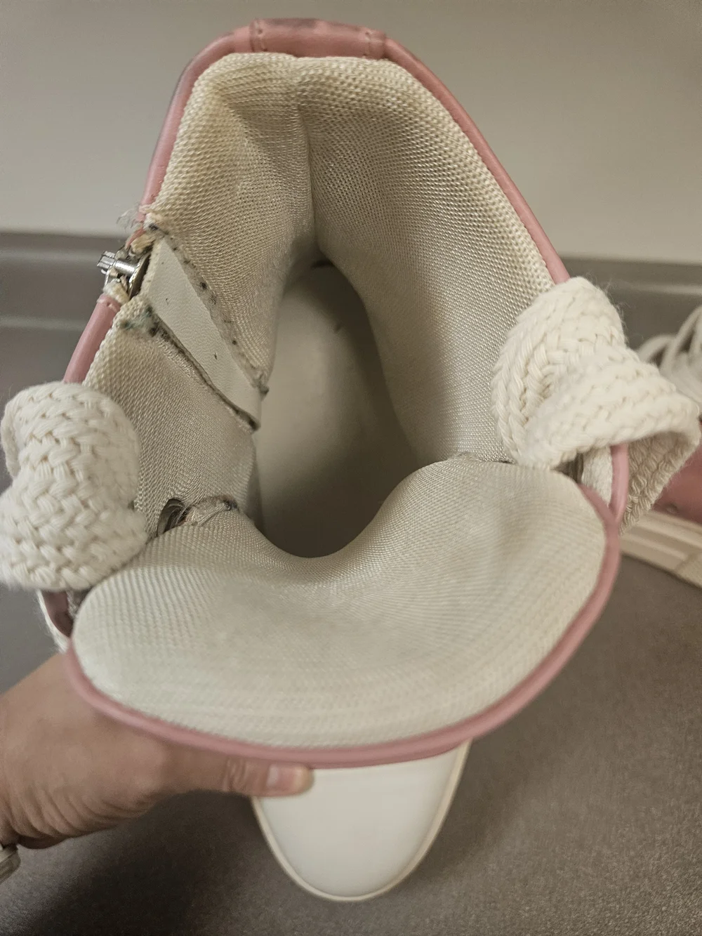 High-Top Platform Sneakers - Pink/White